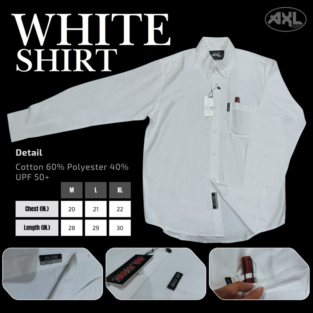 เสื้อเชิ้ตสีขาว AXL STORE