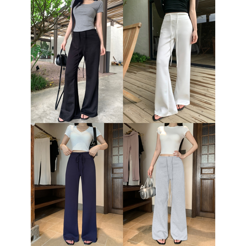 กางเกงลำลอง กางเกงขายาวผู้หญิง ทั้งหมด6สี ใส่สบาย ขาบาน แฟชั่น #111334