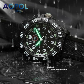 AOPOL นาฬิกาข้อมือ รหัส 639 สายเรซิน เข็มเรืองแสง กันน้ำ Aopol watch