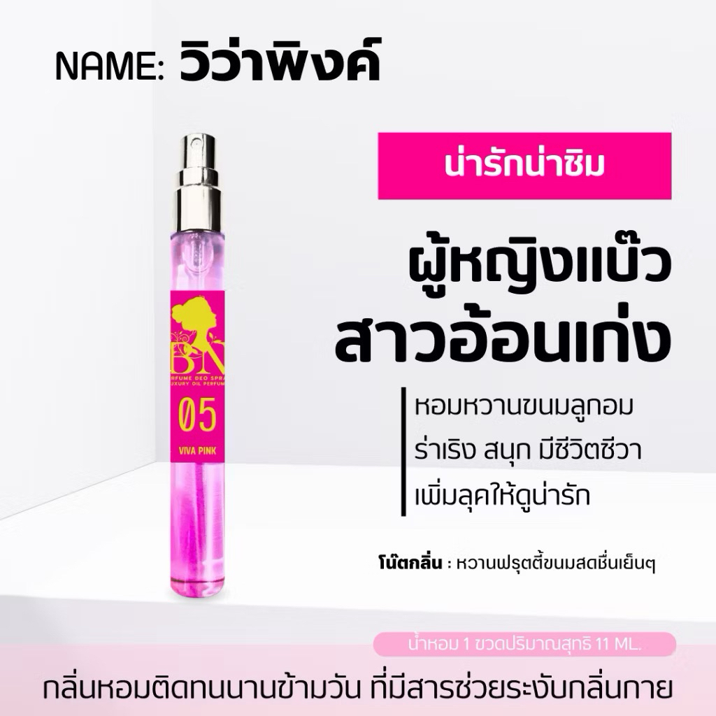 🍬น้ำหอม Viva pink🍬 น้ำหอมกลิ่นขนม ผสมวานิลา และฟรุตตี้ 🍭 ขนาด 11มล.