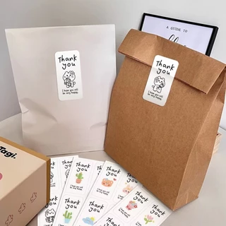 100ดวง สติ๊กเกอร์ขอบคุณ สติ๊กเกอร์ติดแก้ว ถุง ติดกล่อง sticker thankyou S31
