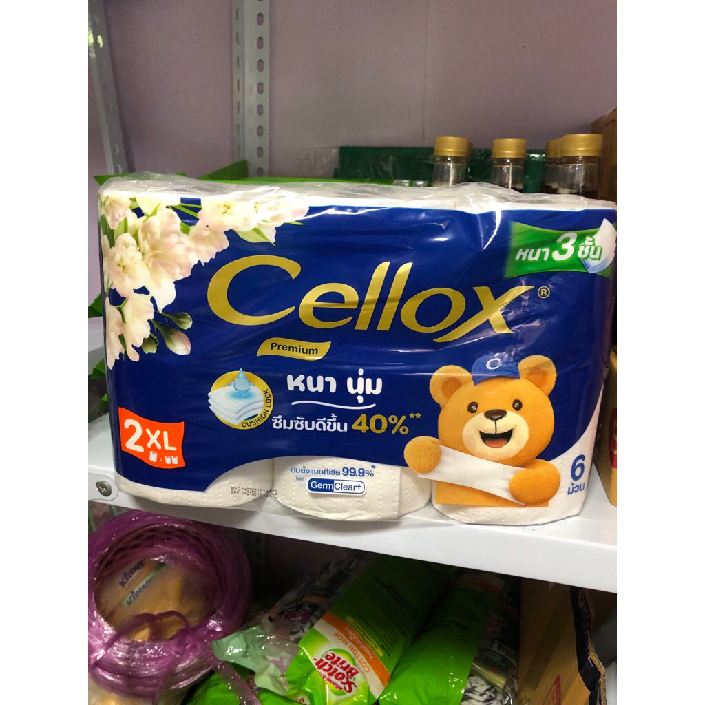 6ม้วน2XL ม้วนหนึ่งยาวเท่ากับ2ม้วน cellox premium กระดาษชำระหนา3ชั้น