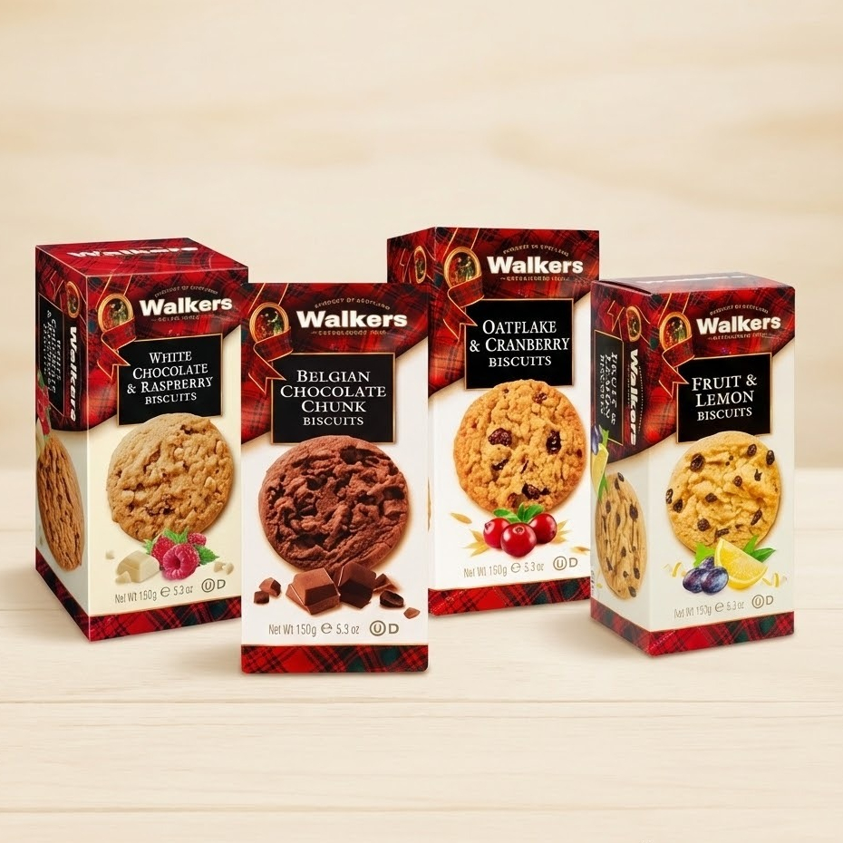 Walkers คุกกี้พรีเมียมนำเข้าจากสกอตแลนด์ 150g (White Chocolate / Chocolate Chunk / Oatflake / Fruit 