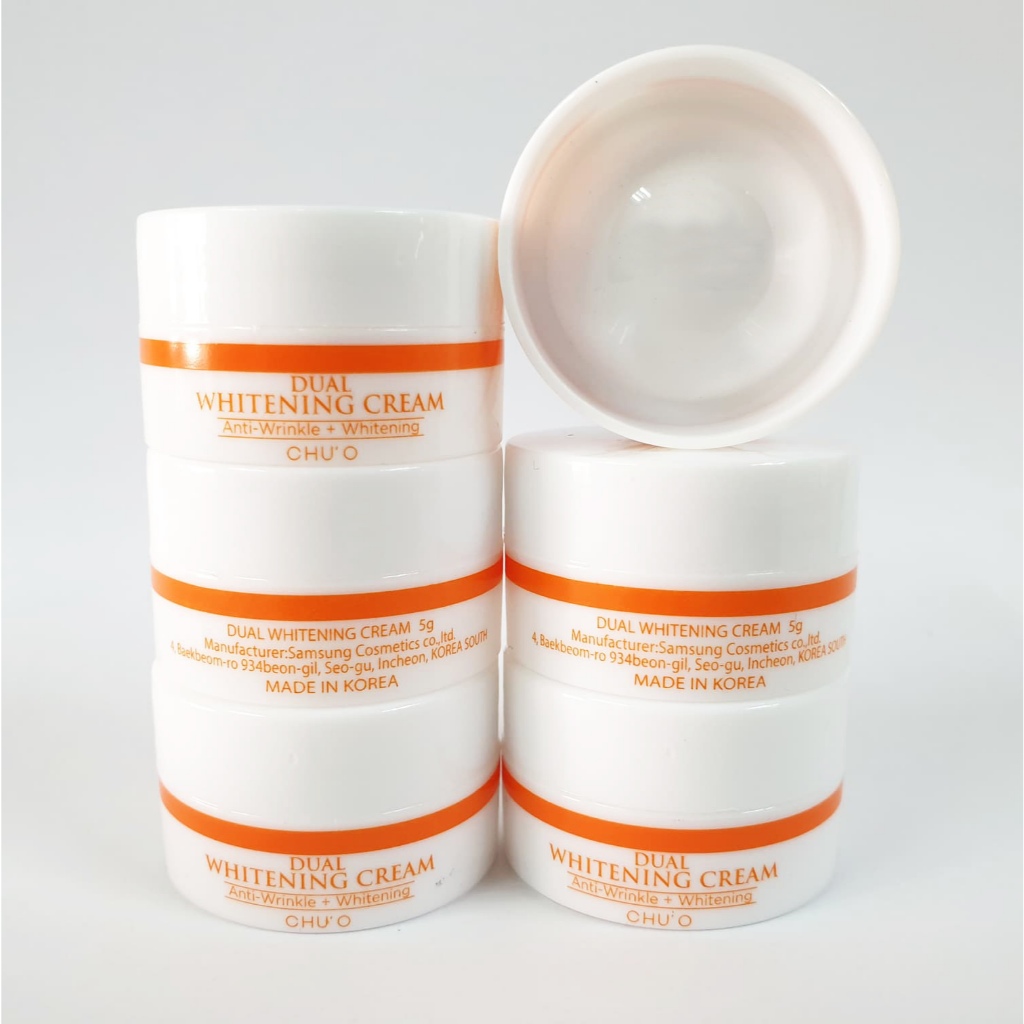 ราคาเคลียสต๊อค CHU’O ชูโอ ไวเทนนิ่งเกาหลี Whitening ดูอัล ครีม 5 กรัม ChuO หมดอายุ 06.2026 ครีมหน้าขาว ทาแล้วขาวเลย