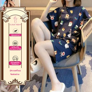 NEW ชุดนอนผู้หญิง คอกลมเสื้อแขนสั้น ขาสั้น ชุดนอนการ์ตูน ลาย…