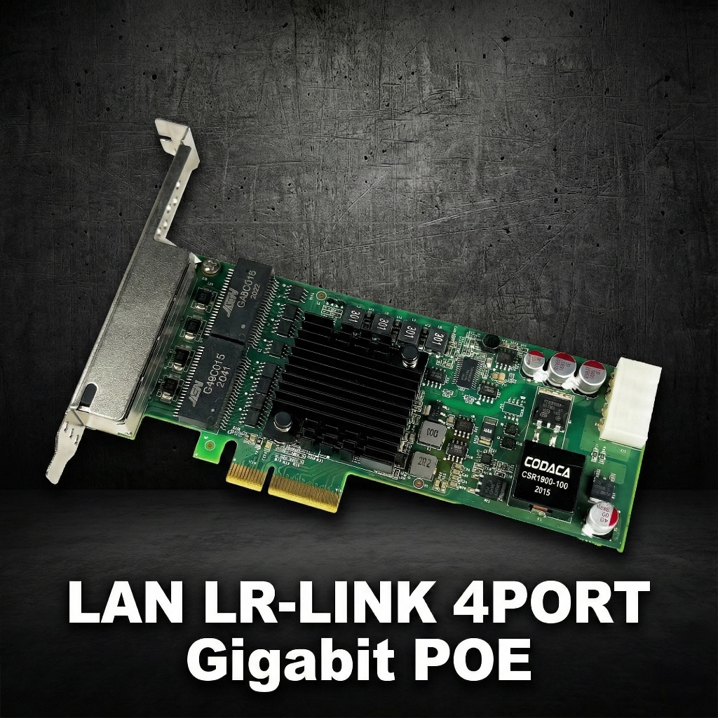 LR-LINK LRES2011PT-POE การ์ดแลน 4 Port Gigabit PoE+ PCIe x4 จ่ายไฟผ่านสายแลน สำหรับกล้องวงจรปิด/Serv