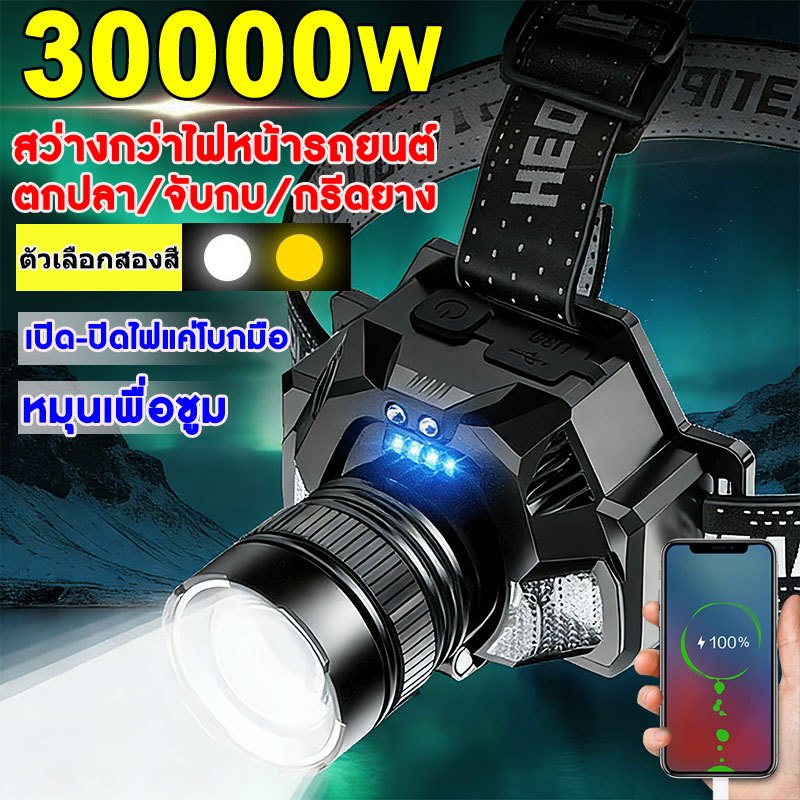 ไฟฉายคาดหัว แท้LEDซูมได้ ไฟฉานคาดหัว กันน้ำไฟฉายแรงสูง หน้าไฟคาดหัวแรงสูง ไฟสายคาดหัว ไฟส่องสัตว์ หม้อแบตคาดหัว ไฟส่องกบ