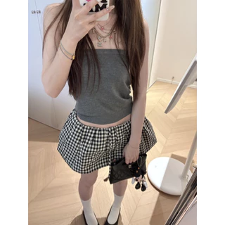 📍พร้อมส่ง📍8316 กระโปรงสั้น เอวยางยืด มีเชือกรูดช่วงเอว ซับในกางเกง เนื้อผ้าดี ทรงสวย TAG:WG.WE 🇰🇷