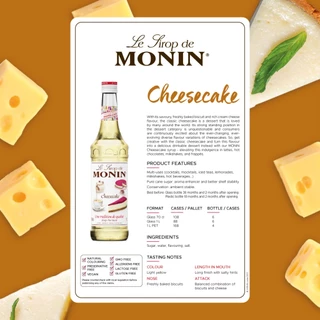 MONIN Cheese Cake Syrup น้ำเชื่อมกลิ่นชีสเค้ก 700ml.