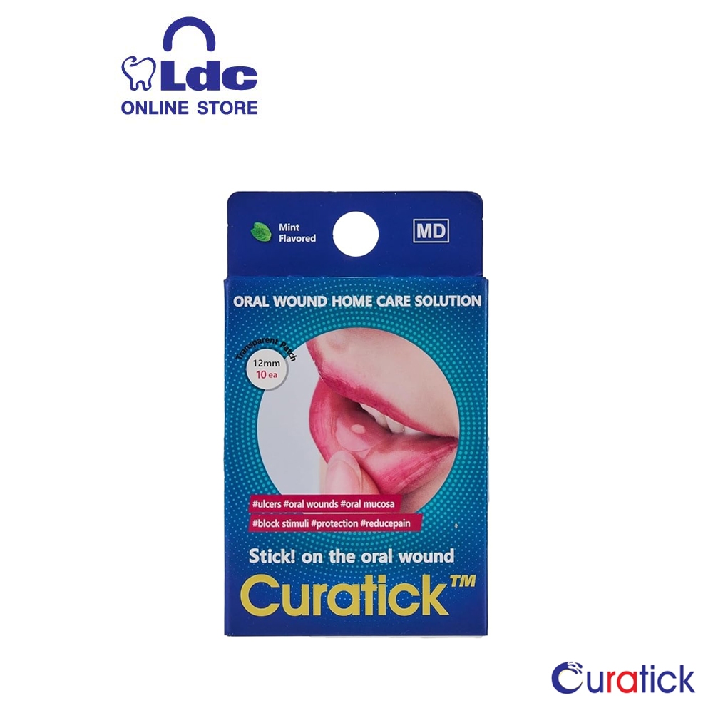 แผ่นแปะแผลในช่องปาก Curatick ขนาด 12 มม. 10 ชิ้น