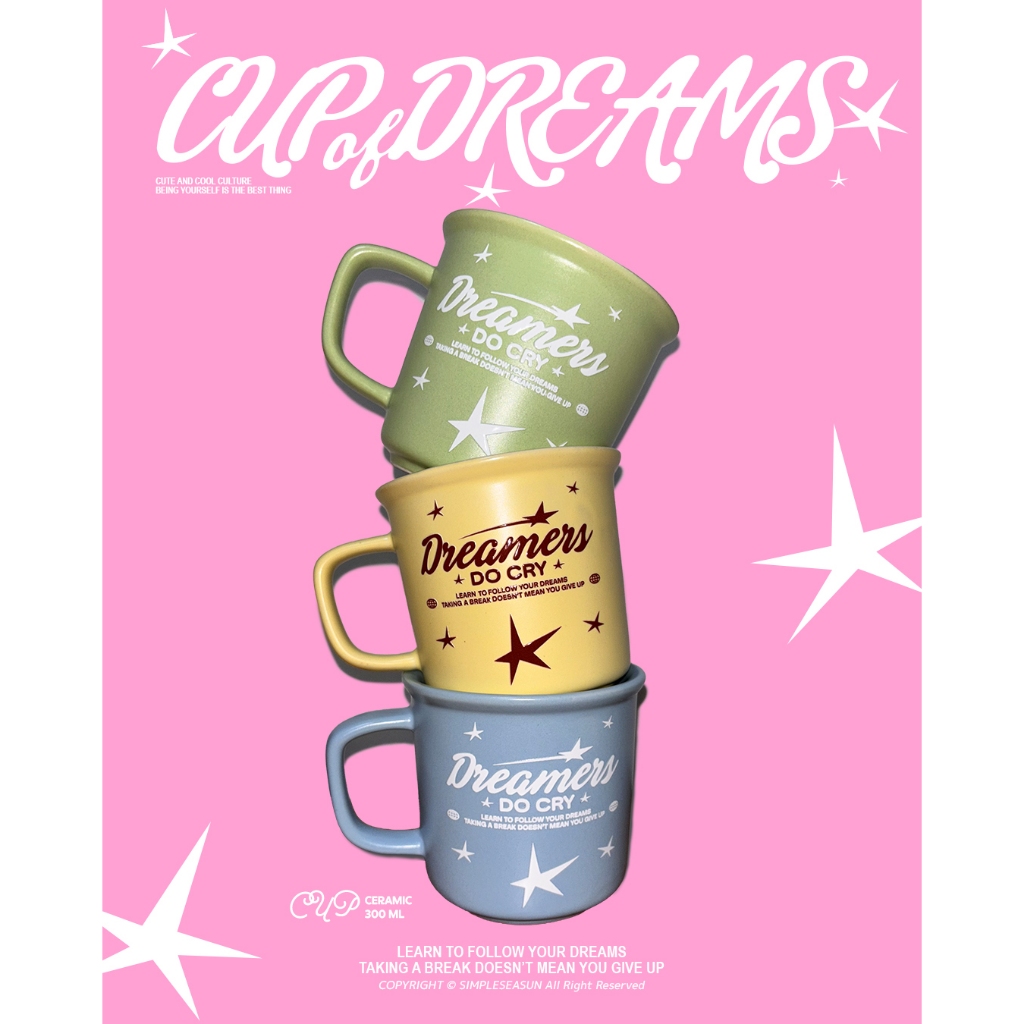 แก้วมัค Dreamers do cry ขนาด300ml อ่านรายละเอียดก่อนสั่งซื้อ