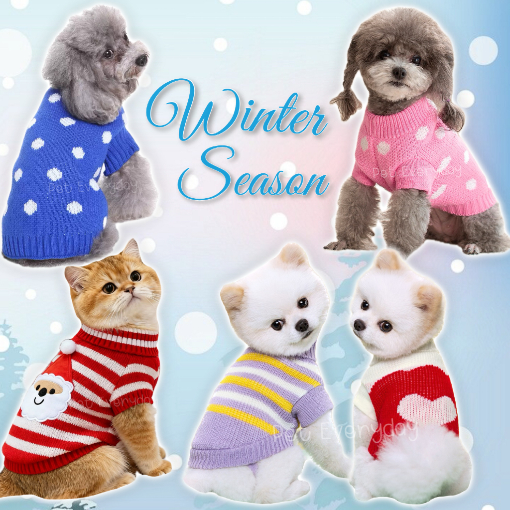 เสื้อไหมพรม ชุดกันหนาวสัตว์เลี้ยง เสื้อแมว winter