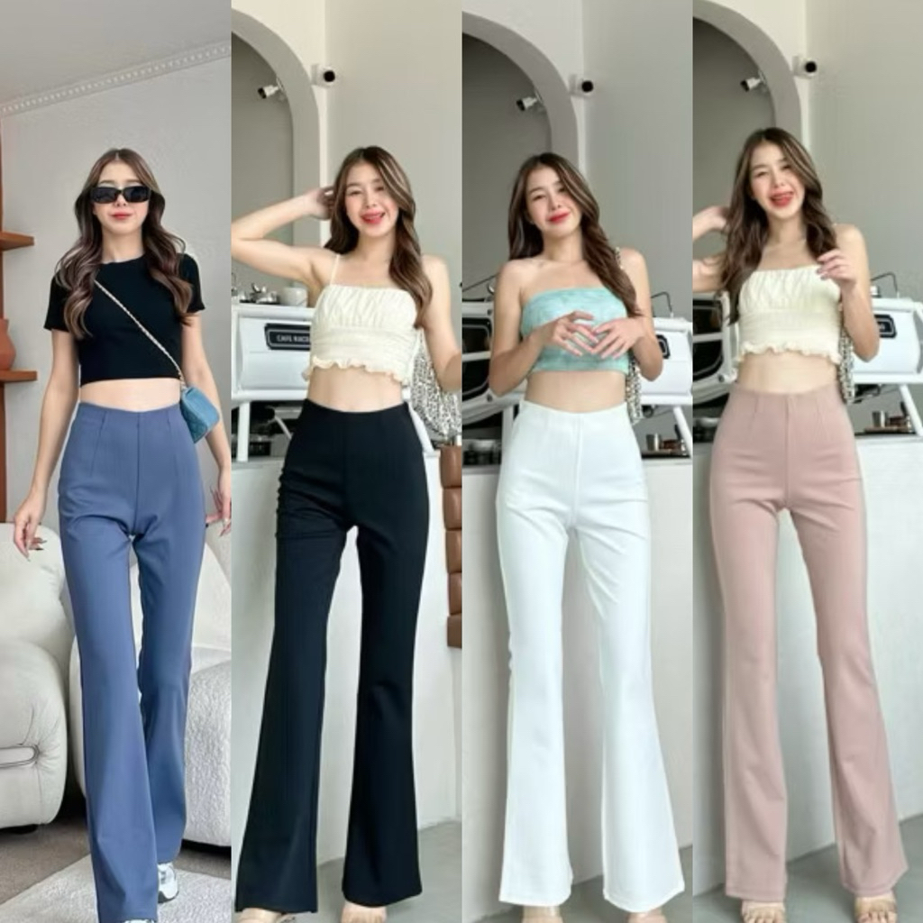 Sale🚨Size:S-2XL กางเกงขาม้าน้อยผ้าโรเชฟ ผ้าทิ้งตัว ทรงสวย