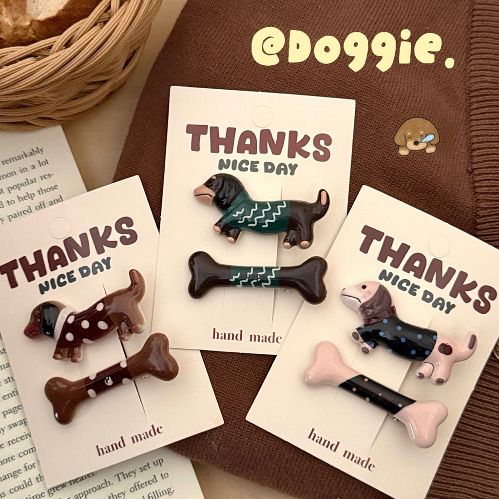 Cute 459 กิ๊บติดผม กิ๊บหนีบผม กระดูกหมาน้อย 2 ชิ้น/แพ็ค