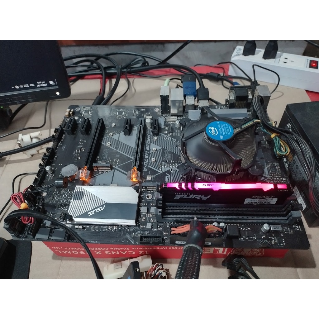 MAINBOARD (เมนบอร์ด) ASUS PRIME H370-A (Socket LGA1151v2)  (ฝาหลัง) รองรับ รองรับ CPU Intel GEN 8-9 