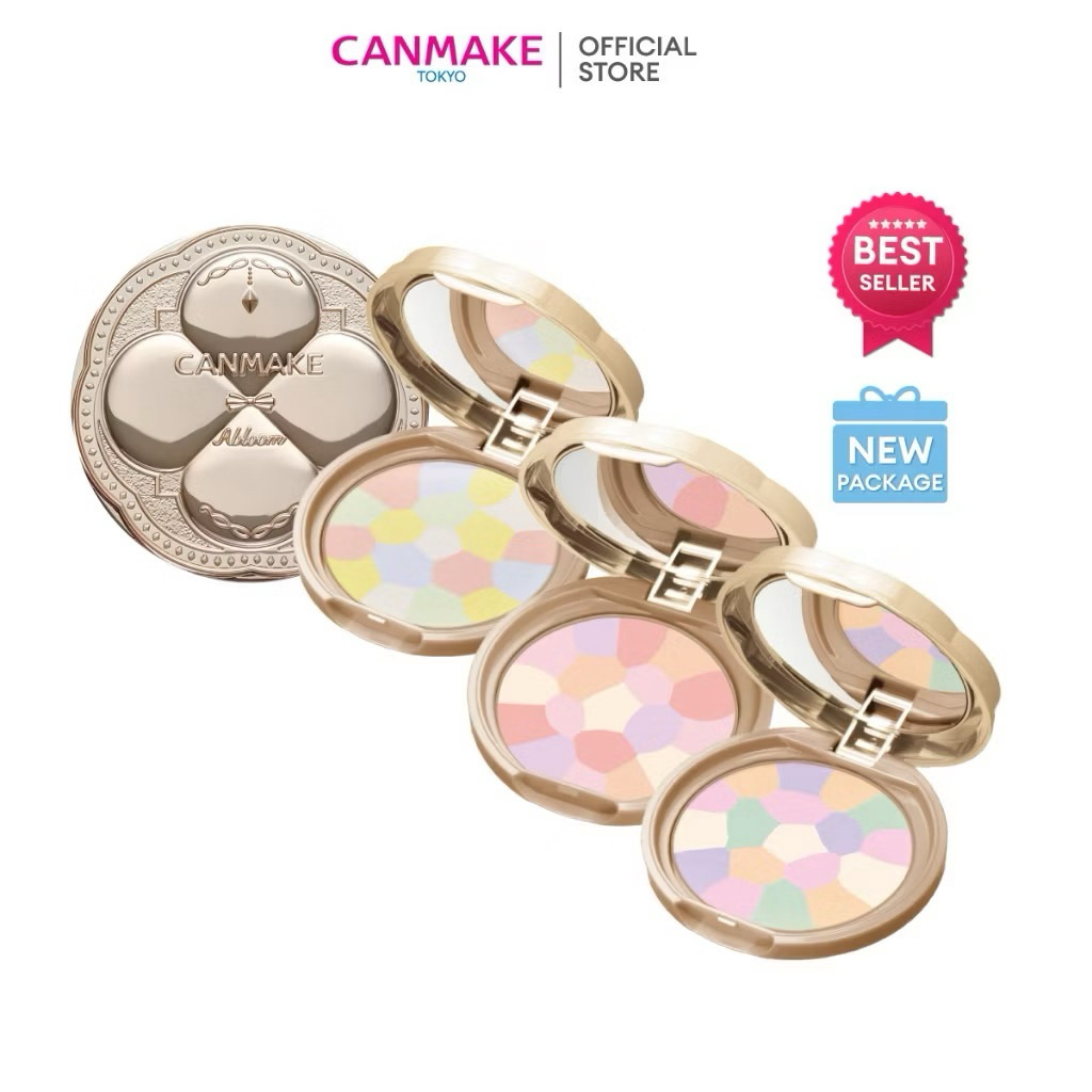 🇯🇵ของแท้ ส่งด่วน CANMAKE Marshmallow Finish Powder Abloom 4g แป้งมาชเมโลว์ แป้งโปร่งแสง แป้งเรนโบว์ 5 สี SPF19 PA++