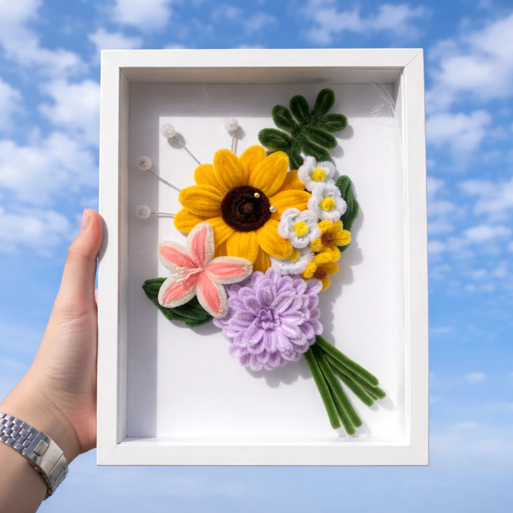 กรอบรูปดอกไม้ลวดกำมะหยี่แฮนด์เมด thumbnail 4
