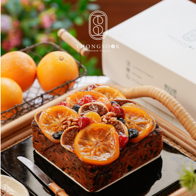 [2 ปอนด์] Fruitcake by Thongsook | Special Topping Fruitcake | ฟรุตเค้กสูตรคลาสสิก ผลไม้แน่นเต็มคำ