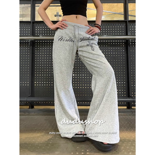 [Letter print flared pants]เกาหลีรุ่นวินเทจเทรนด์ผู้หญิงสบาย…