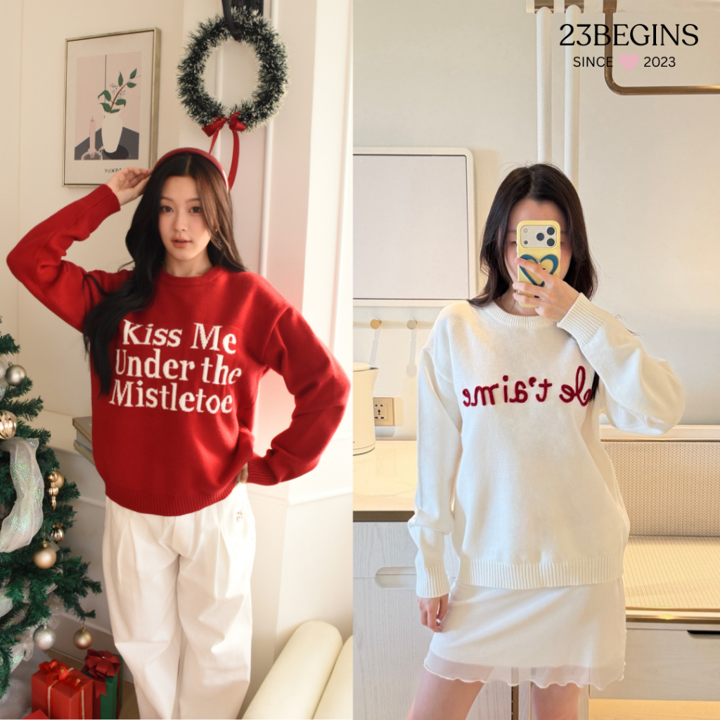 Odette Sweater Sweater เสื้อสเว็ตเตอร์ผู้หญิง มีลาย ผ้านิ่ม (8651)