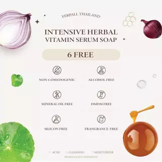 [ของแท้ ลดเยอะ ไลฟ์ลด50%] สบู่เซรั่มสด Yerpall มีQRสแกน Intensive Herbal Vitamin Serum Soap 30กรัม