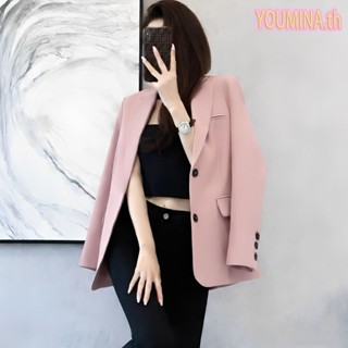 เสื้อสูทผู้หญิงทรงเข้ารูป ติดกระดุมสองเม็ด เสื้อทำงานคุณภาพส…