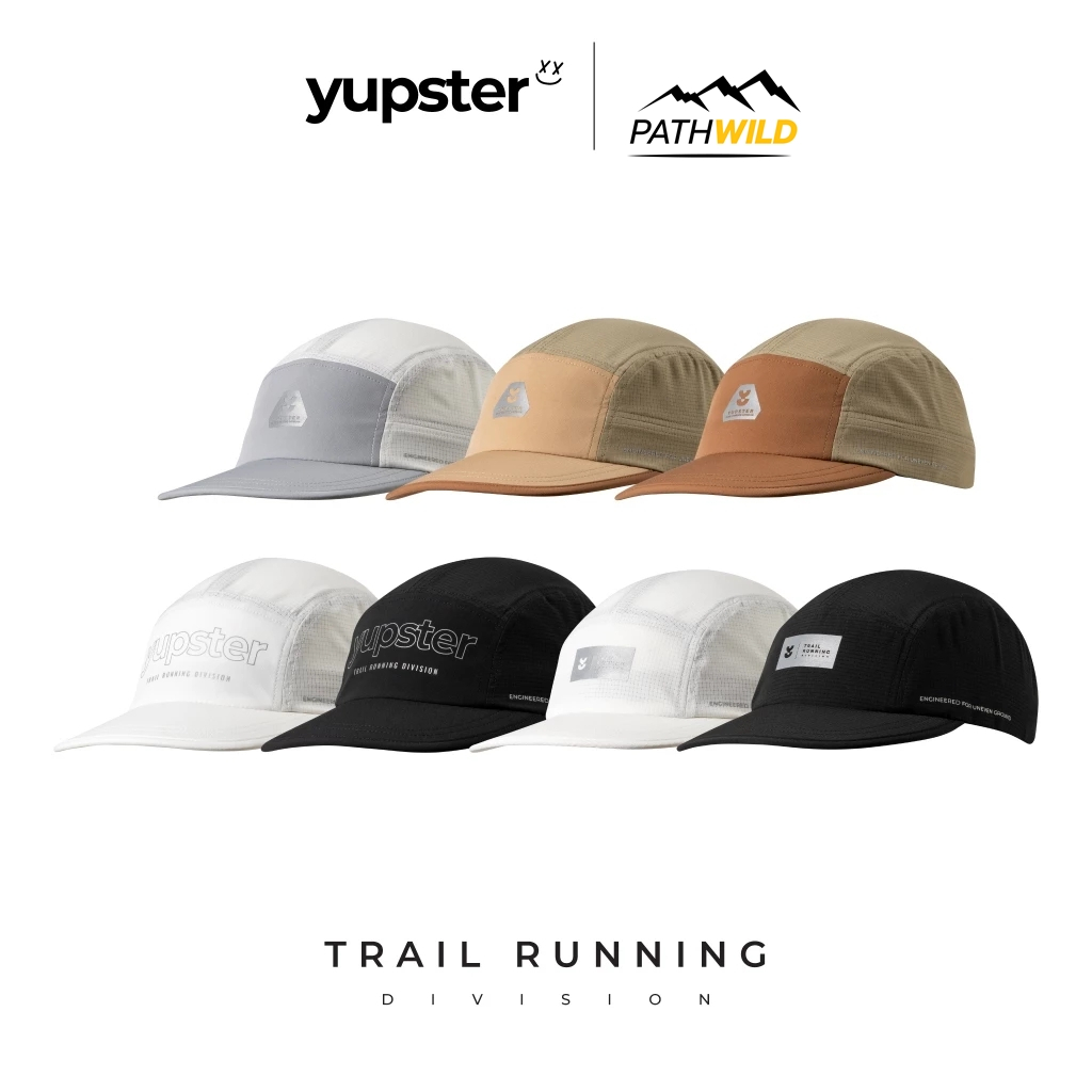 Yupster Trail Running Division 25 5 Panels cap หมวกสำหรับใส่วิ่ง ออกกำลัง น้ำหนักเบา มีตาข่ายด้านข้าง ระบายอากาศดี