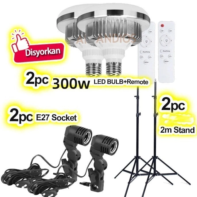 300W LED Bulb Softbox Light ไฟสตูดิโอ ไฟไลฟ์สด ไฟถ่ายรูป