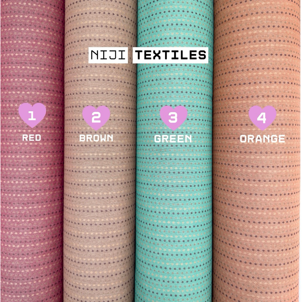 (Mame) ผ้าทอญี่ปุ่น ผ้ายานดาย ลายจุด 2 สี Japanese Yarn Dye Cotton 100% 2 Colors Dotted Design