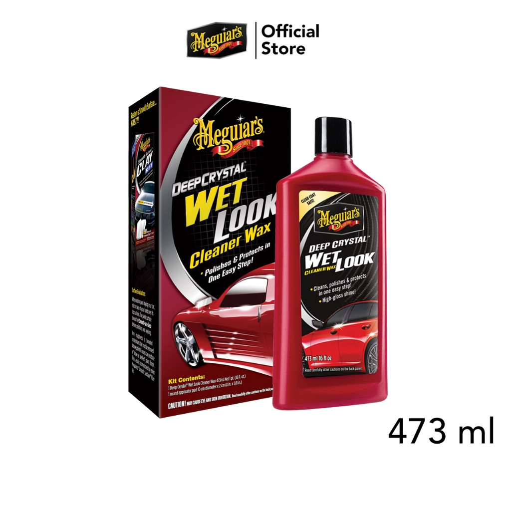Meguiar's A9816 Deep Crystal Wet Look Cleaner Wax ผลิตภัณฑ์ขัดเคลือบทุกผิวสีรถ ขนาด 473 มิลลิลิตร.(ไ