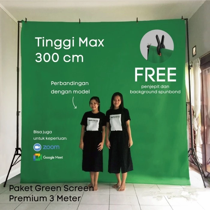 กรีนสกรีน Green screen 200x200cm พร้อมขาตั้ง T stand thumbnail 8