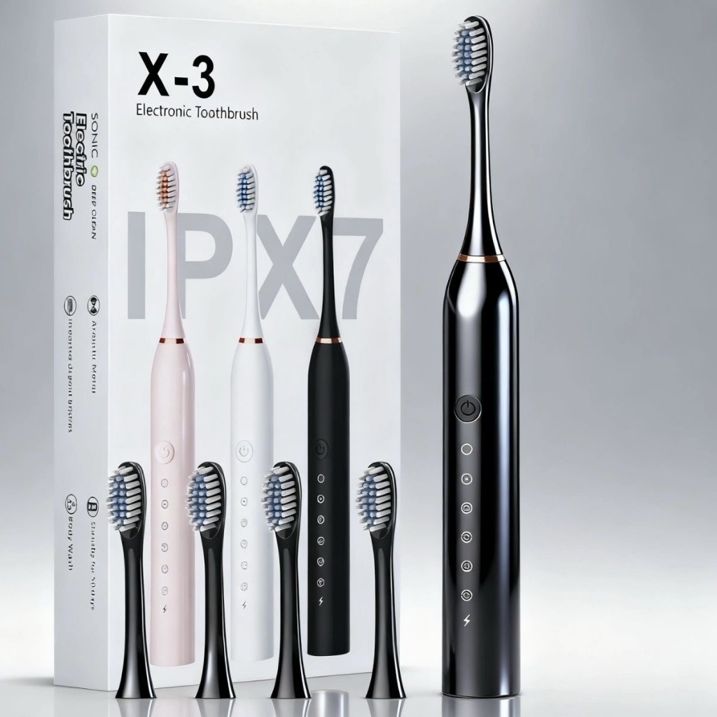 แปรงสีฟันไฟฟ้า แปรงสีฟัน กันน้ำ IPX7 waterproof 5 โหมดการทำความสะอาด ชาร์จไฟทนทาน แปรงสีฟัน  electric toothbrush