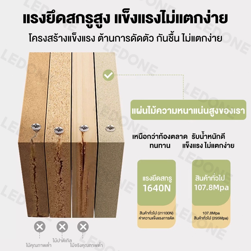 LEDONE ชั้นวางของ ชั้นวางของบนโต๊ะ ชั้นหนังสือ 3/4ชั้น ปรับเปลี่ยนรูปทรงได้ แผ่นไม้หนา ติดตั้งง่าย ราคา ถูกที่สุด ดีลบีเคเค แกลเลอรีภาพที่ 8