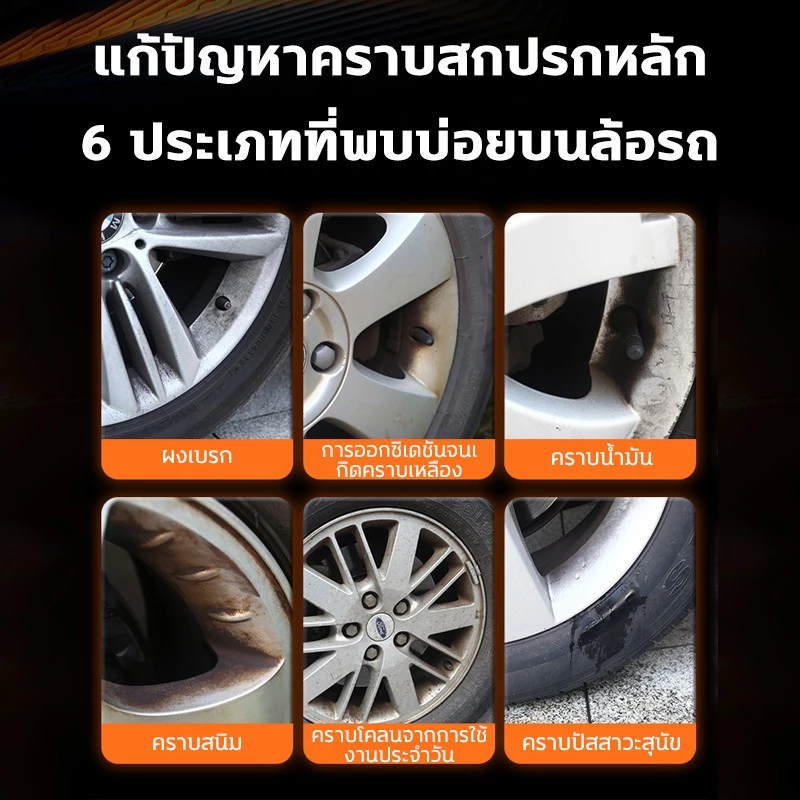 📣แถมแปรงล้อ📣สเปรย์ล้างล้อแม็ก น้ำยาขัดล้อแม็ก น้ำยาขัดล้อรถ น้ำยาขัดยางรถ 500ml ละลายคราบอย่างรวดเร็ว พลังขจัดคราบสูง thumbnail 4
