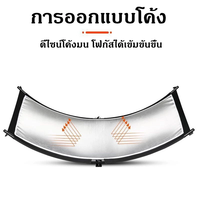 [ส่งของจากไทย]  50x110cm ตัวยูแผ่นสะท้อนแสง Reflector + ขาตั้งกล้อง 2 เมตร แผ่นรีเฟล็กซ์ Studio Curved Screen Reflector thumbnail 6