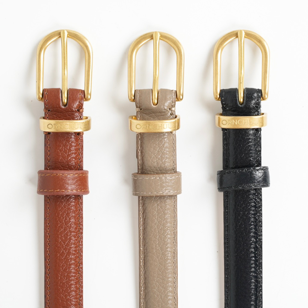 ORNCHUU Signature Belt - เข็มขัดหนังแท้ หัวเข็มขัดโลโก้แบรนด์