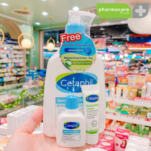 Cetaphil gentle skin cleanser 500 ml แถม cleanser 29 ml + moisturising cream 10 g.