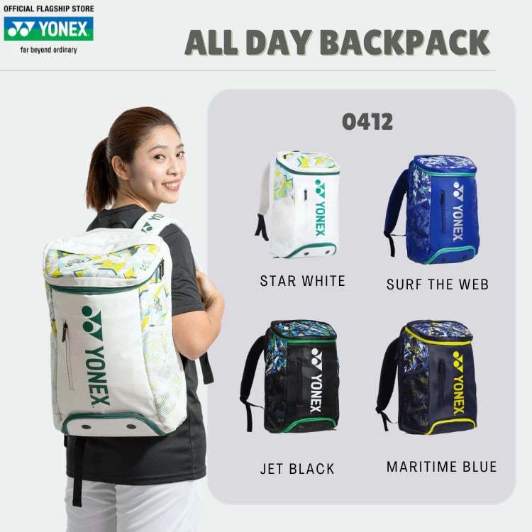 กระเป๋าเป้ YONEX BACKPACK 0412 กระเป๋ากีฬาแบดมินตัน (สินค้าลิขสิทธิ์แท้ 100%)