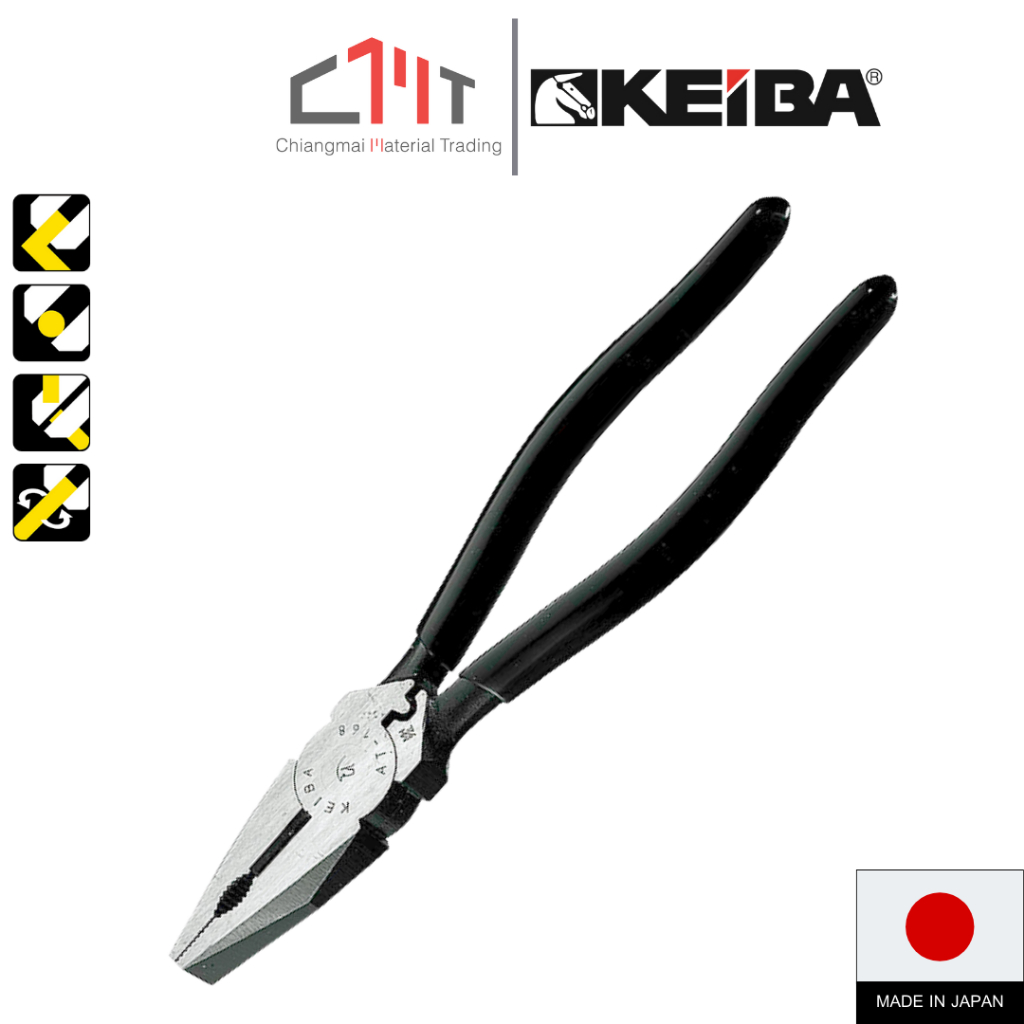 KEIBA คีมปากจิ้งจดย้ำหัวสาย ขนาด 8.8"(220mm.) No.AT-168