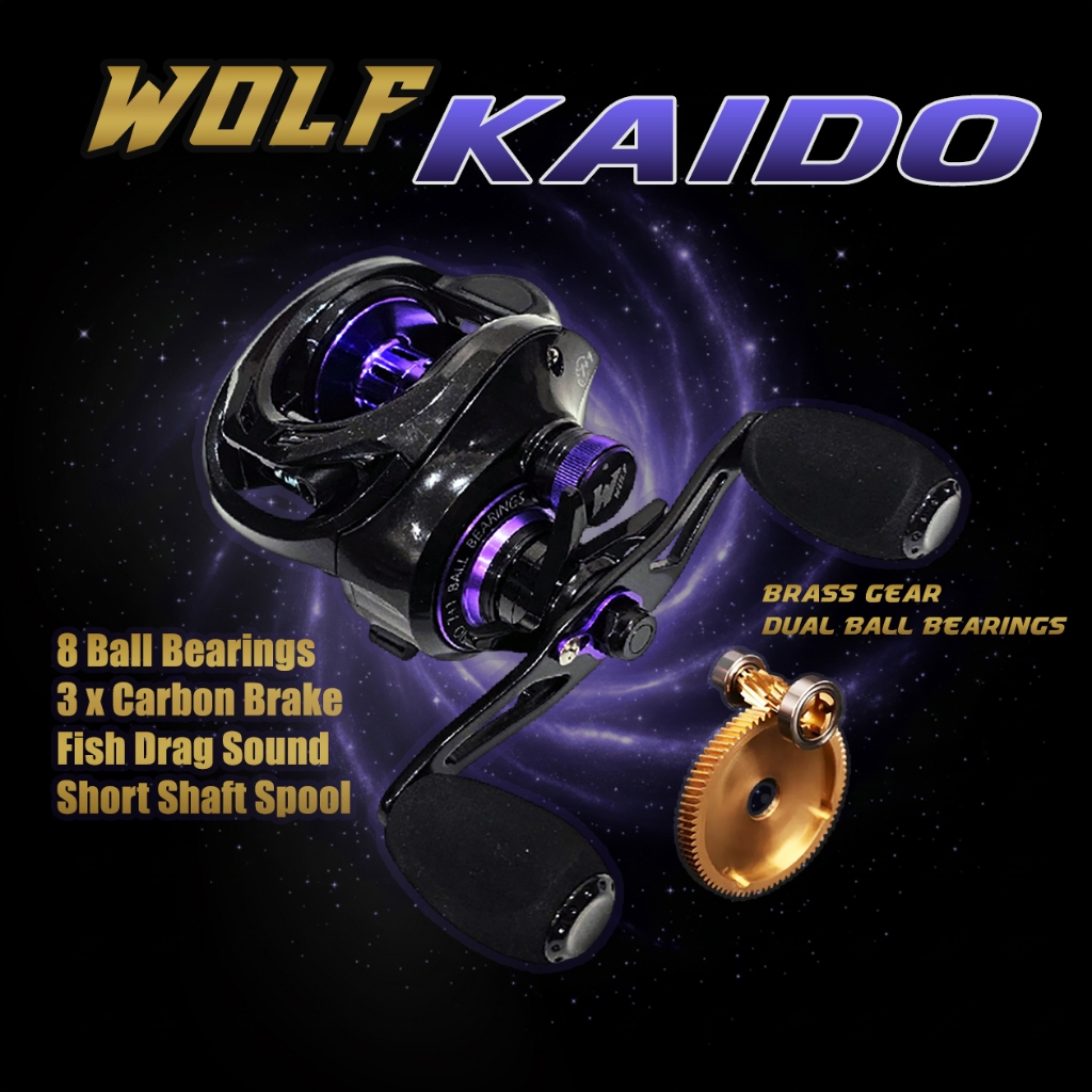 WOLF KAIDO รอกตกปลา 8 Ball bearings มี 2 สปูน วูฟ ไคโด รอกหมาป่า