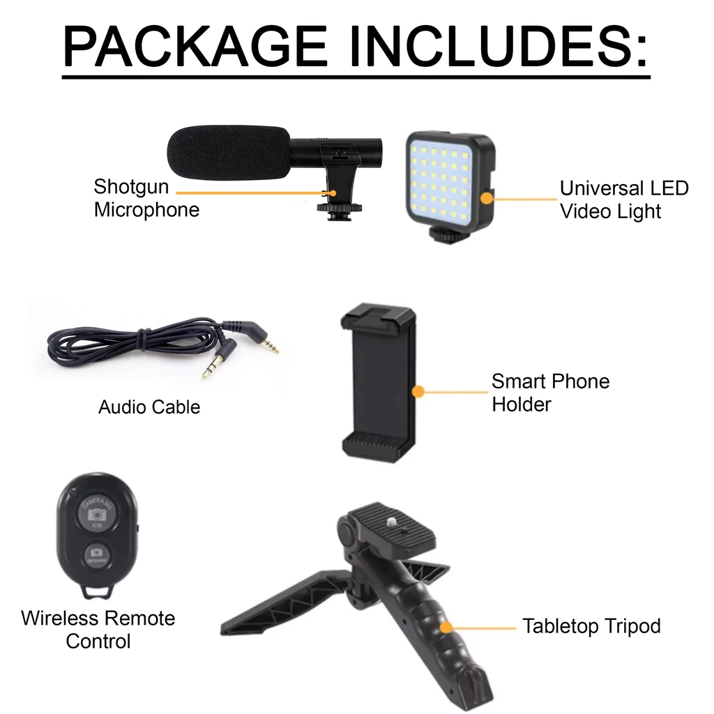 AY-49 Smartphone Vlogging Studio Kit เซ็ตขาตั้งไมค์ไฟ LED สำหรับถ่ายวิดีโอ thumbnail 7