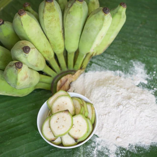 ผงกล้วยน้ำว้าดิบ(ผสม)ผงกระเจี๊ยบเขียว (Raw banana &okra ) ขนาด 100กรัม