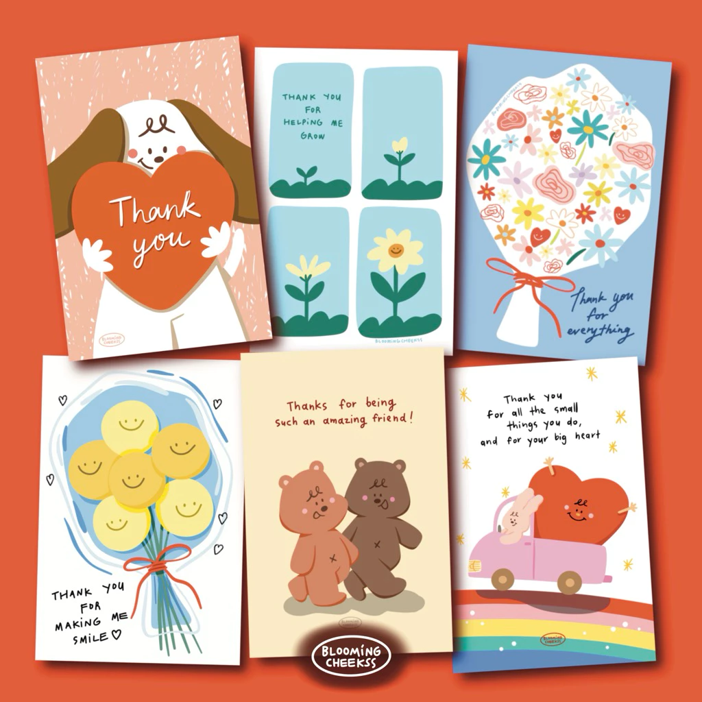 BMCK - การ์ดขอบคุณ (มีซอง) Thank you card การ์ดอวยพรแสดงความยินดี