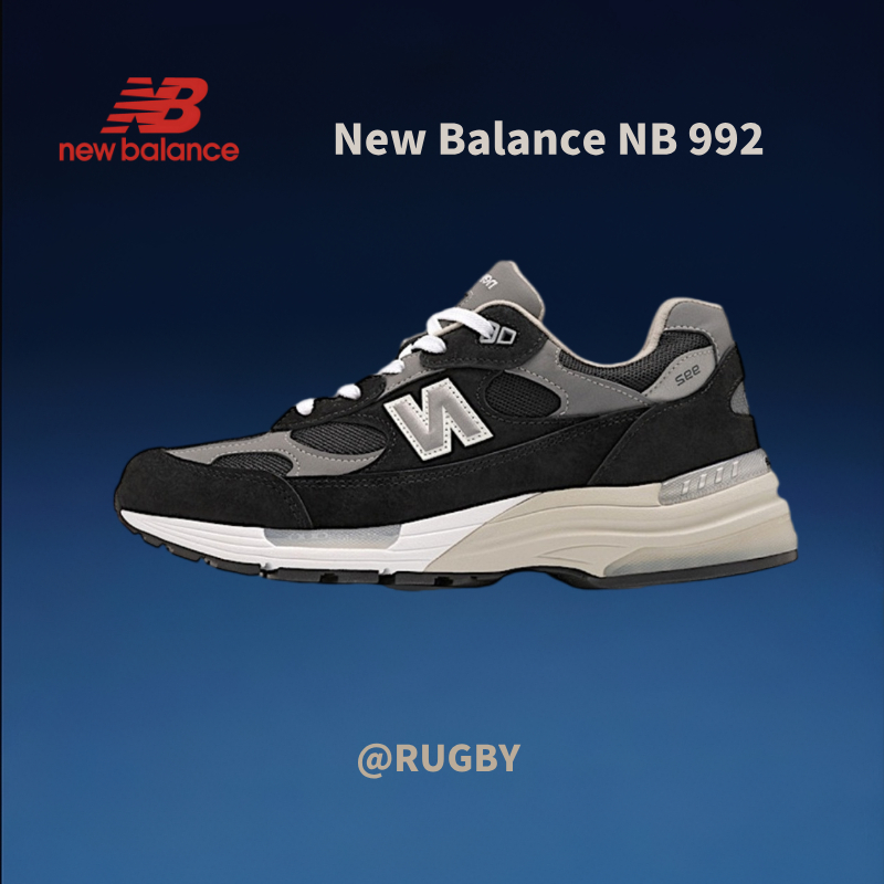 * ของแท้ 100% * New Balance NB 992 black and white  Low Sneakers M992EB
