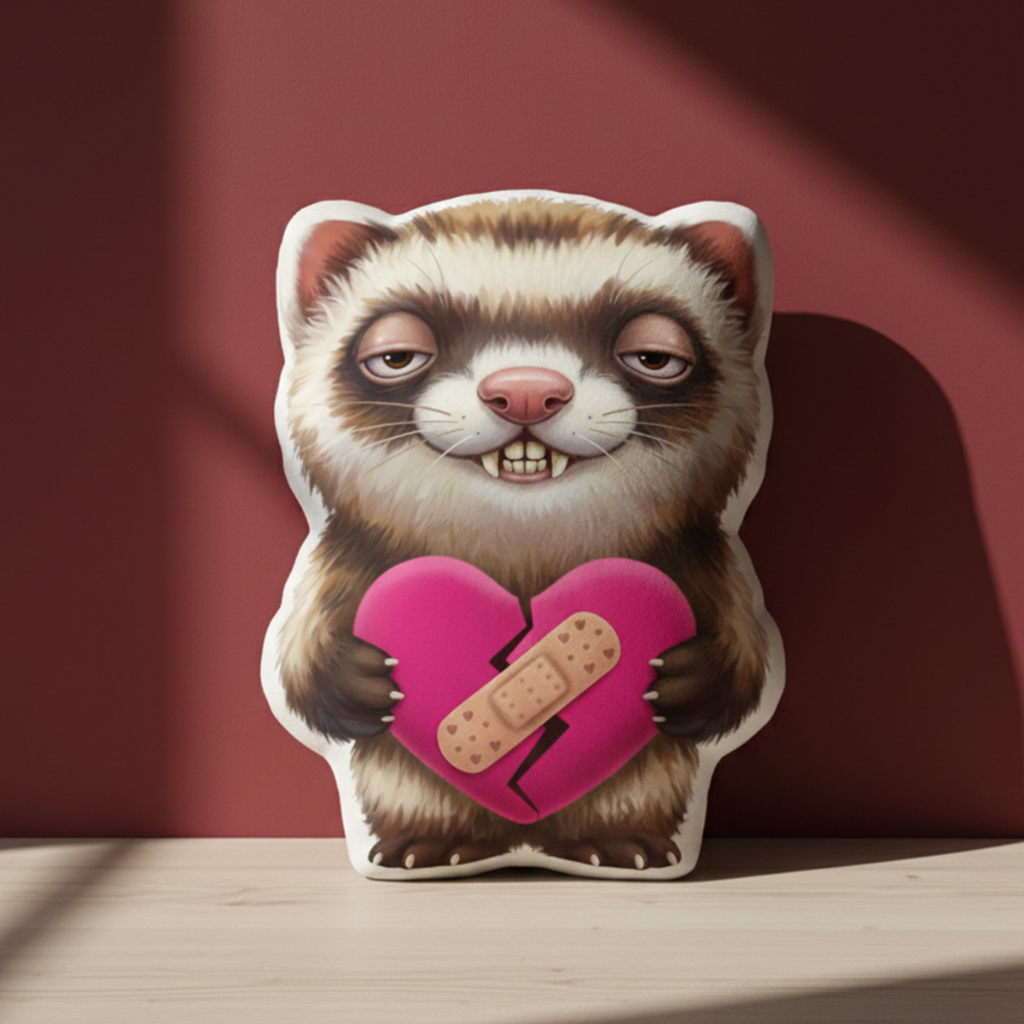 หมอนไดคัท พิมพ์2ด้าน หมอนสกรีนรูป ตุ๊กตาน่าเกียด ของขวัญแปลก Ugly Pillow Doll FUNYK27 Ferret เฟอเรท