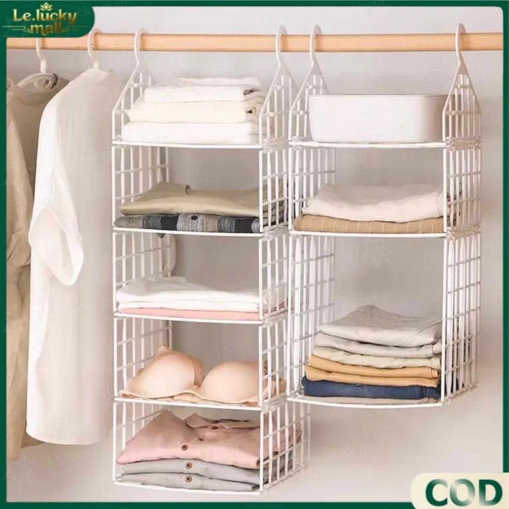 ชั้นวางของตู้เสื้อผ้า ชั้นวางเก็บเสื้อผ้า ตะกร้าอเนกประสงค์ ชั้นวางของในห้องน้ำ/ห้องนอน ประหยัดพื้นที่