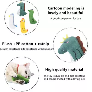 TCS ตุ๊กตาแคทนิป การ์ตูนสัตว์ นำเข้า 12cm.พร้อมแคทนิป สนุกสนานสำหรับแมว ช่วยในการกัดแทะ เล่นสนุก และช่วยในการขัดฟัน