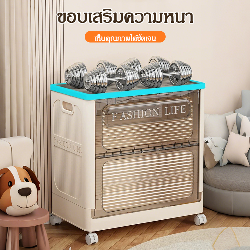 【COD】กล่องเก็บของอเนกประสงค์แบบพับได้ พลาสติกหนา เปิดฝาบนได้ ความจุใหญ่ สำหรับเก็บของเล่น ของใช้เด็ก - รูปที่ 3