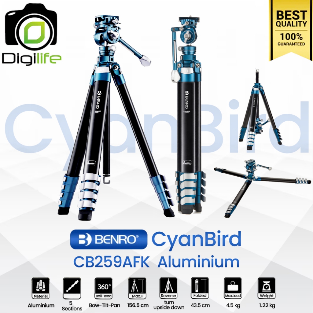 ลดล้างสต๊อก บางตัวอาจมีตำหนิ - Benro Tripod CyanBird CB259AFK ( FS20Pro ) ขาตั้งกล้อง น้ำหนักเบา กางราบได้ / Digilife