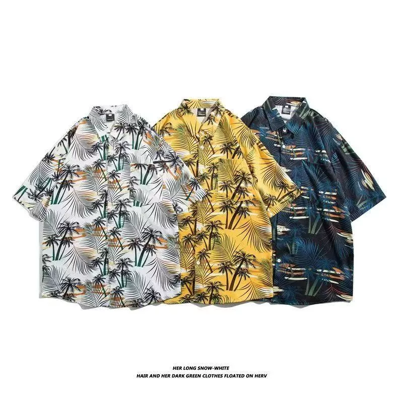 เสื้อแขนสั้นลายดอกไม้หลวม ๆ สไตล์ฮาวายเสื้อชายเสื้อหญิง 2026M - 3 xl thumbnail 8